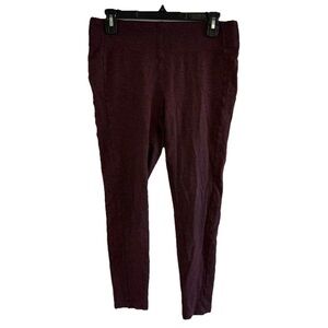 LOFT Ankle Leggings Women’s 8 Maroon Burgundy Stretch Pull On Pants Work Casual